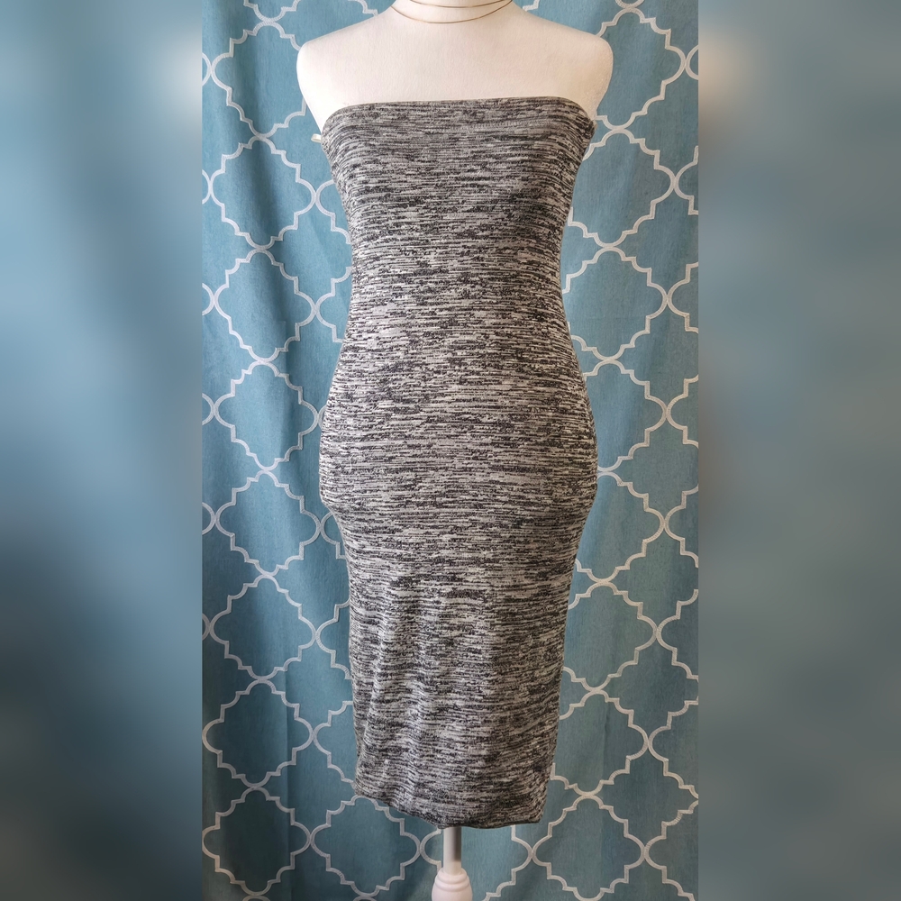 DNA Couture Gray Strapless Bodycon Dress for Work